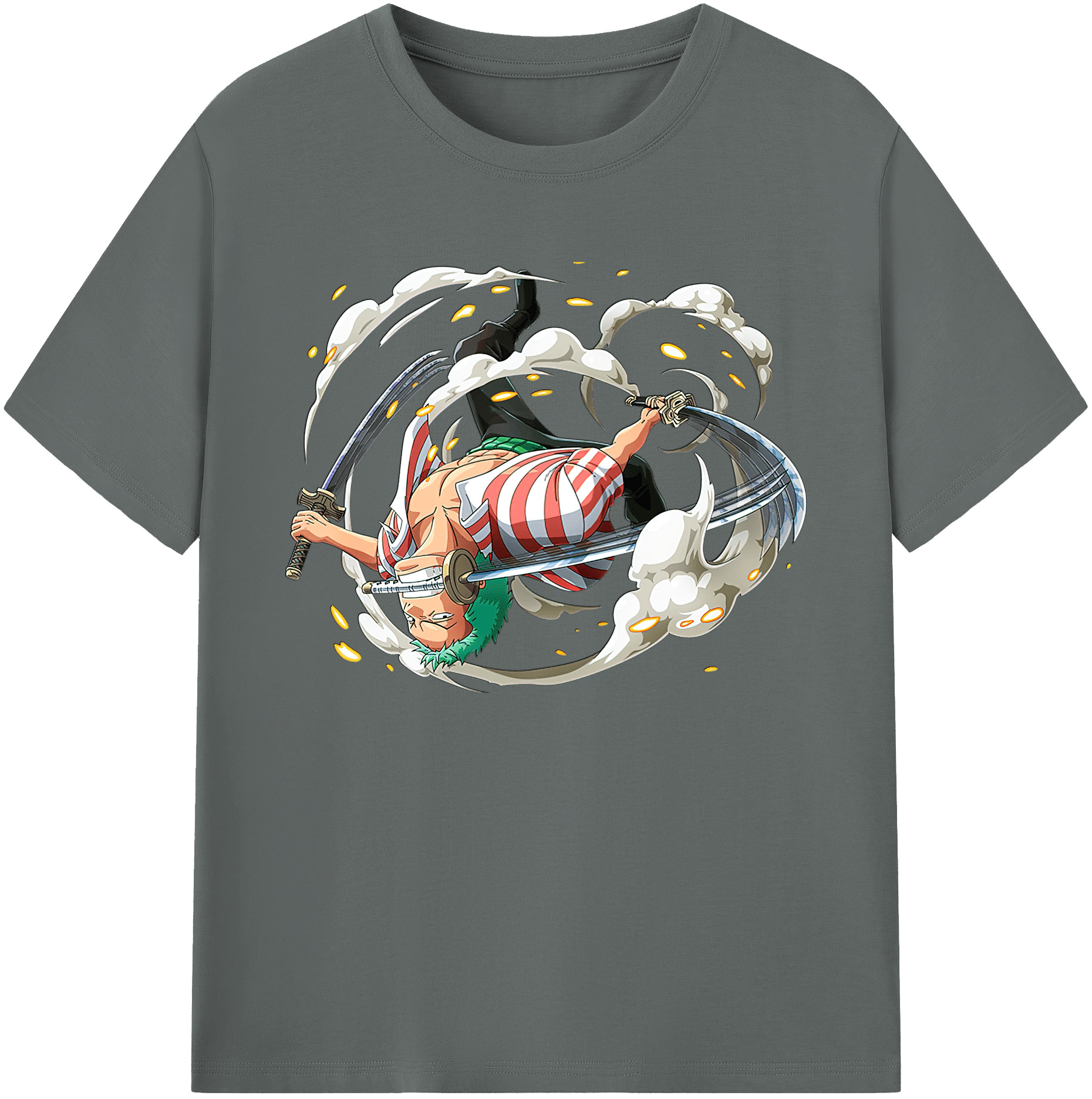 ワンピース ロロノア・ゾロ ONE PIECE Roronoa Zoro 綿100％ メンズ半袖Tシャツ｜肌触りやわらか＆通気性